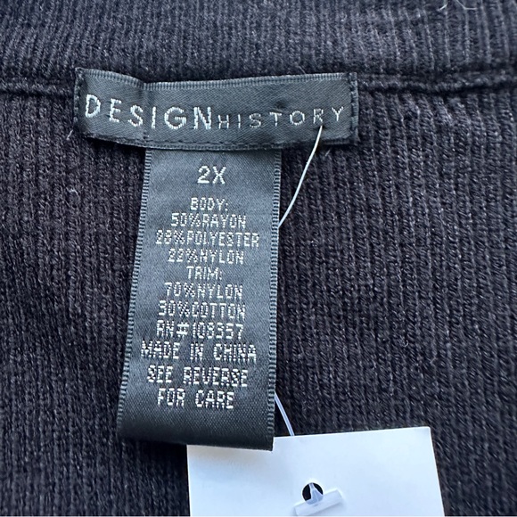 Design History Womens Black Pullover Sweater Plus Size 2X Casual Long Sleeve - Picture 11 of 11